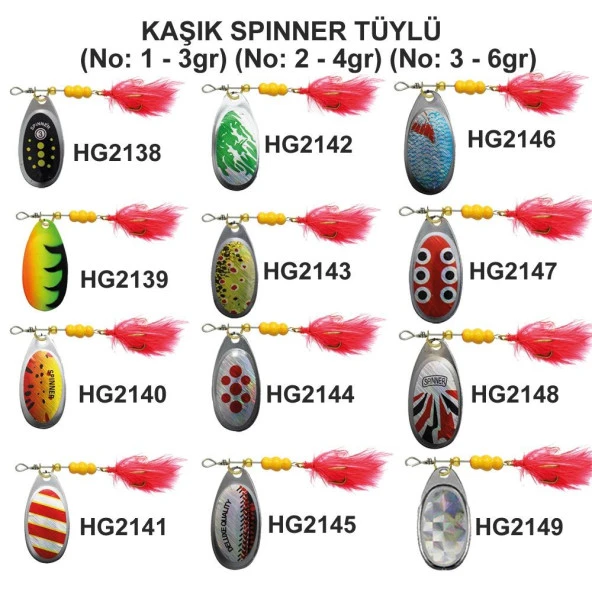 Effe Döner Kaşık Spınner Tüylü Meps No:2 -  4 Gr ürün görseli 1