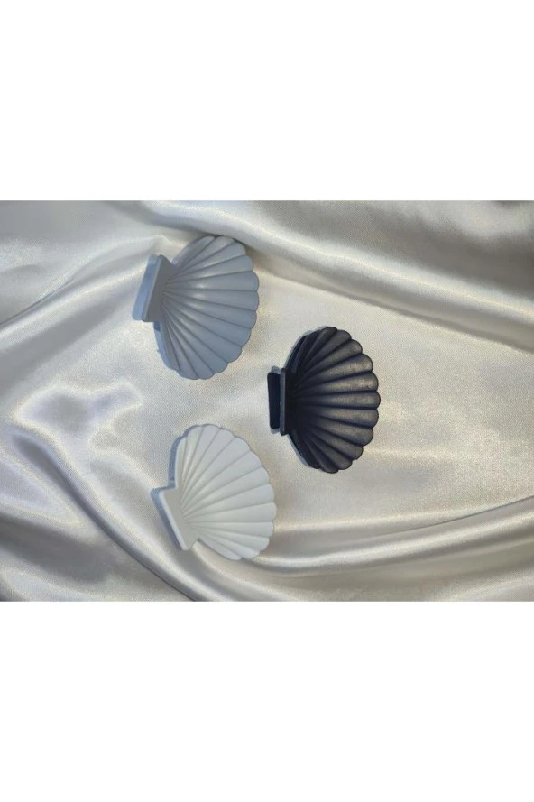 Kadın 3'lü Renkli Deniz Kabuğu Istiridye Desenli Mandal Toka Seti