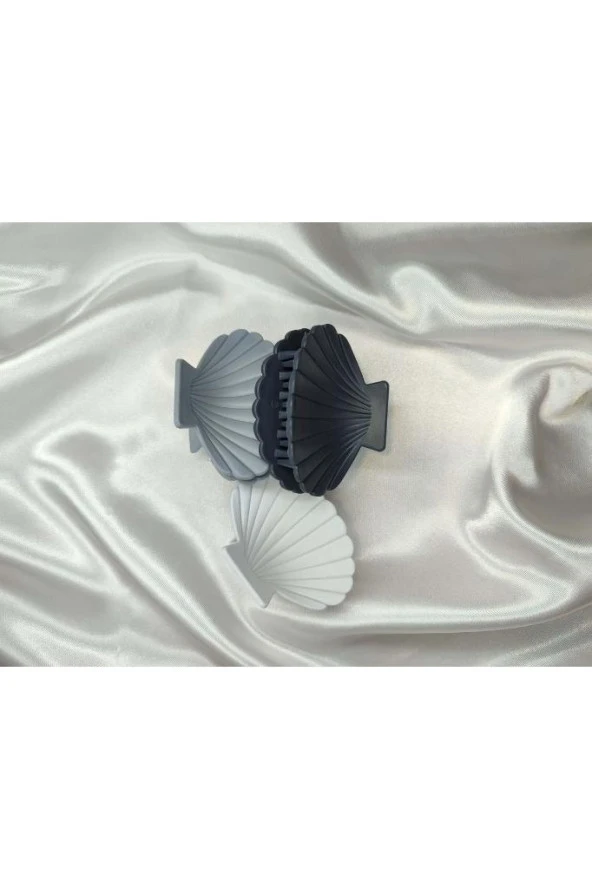 Kadın 3'lü Renkli Deniz Kabuğu Istiridye Desenli Mandal Toka Seti - 2