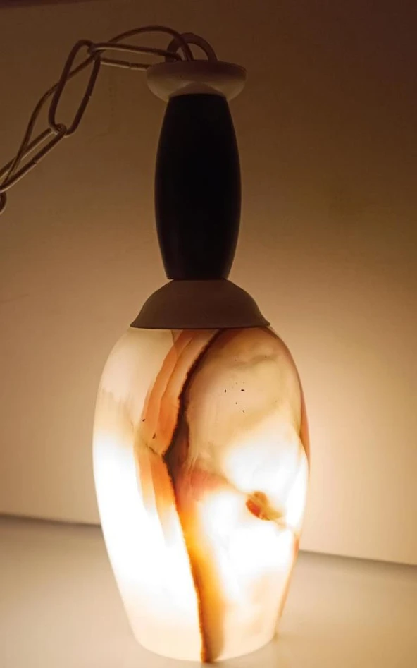 Lamba Oniks Taşı Avize Gece Lambası Sarkıt Işık Ev Aydınlatma Dekorasyon - 6