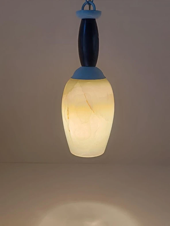 Lamba Oniks Taşı Avize Gece Lambası Sarkıt Işık Ev Aydınlatma Dekorasyon - 8