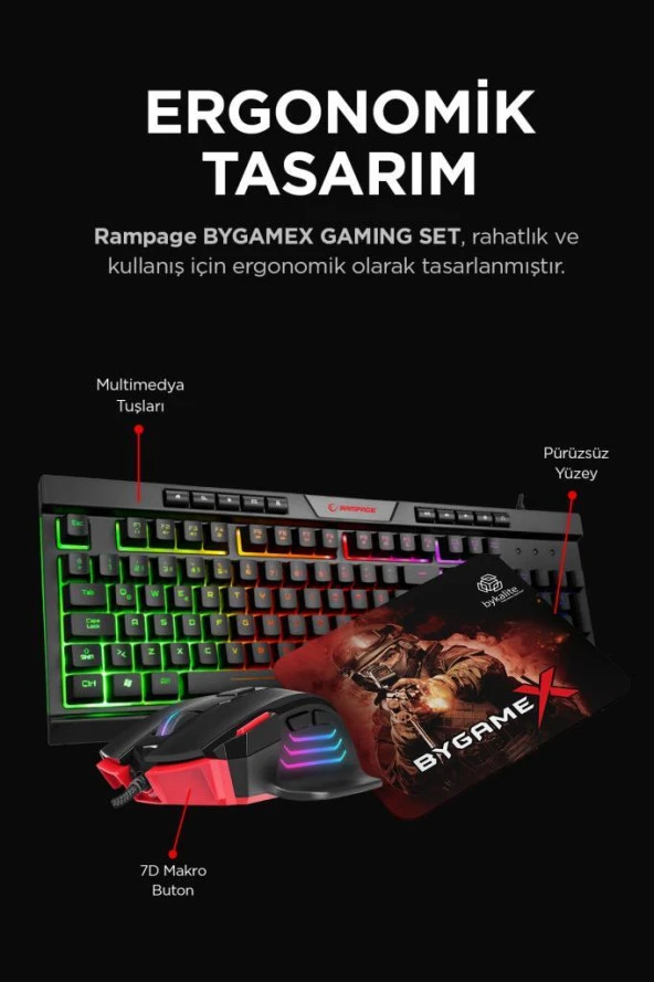 Rampage BygameX K2 SÜPER 3LÜ OYUNCU SETİ - 4