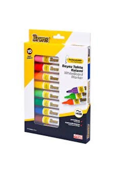 BRONS BOART MARKER KALEM DOLDURULABİLİR YERLİ 10 LU SET