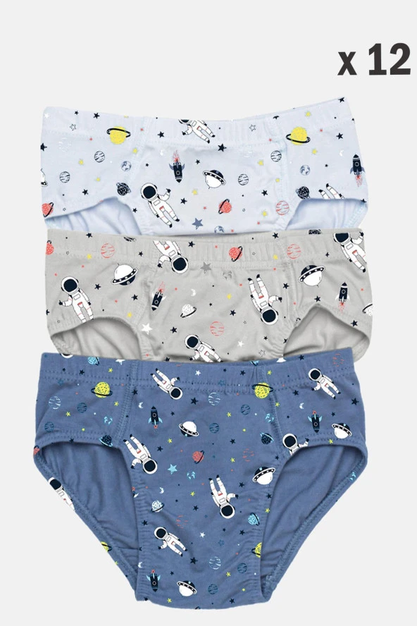 Erkek Çocuk Slip Külot 12 Li Karışık Renk
