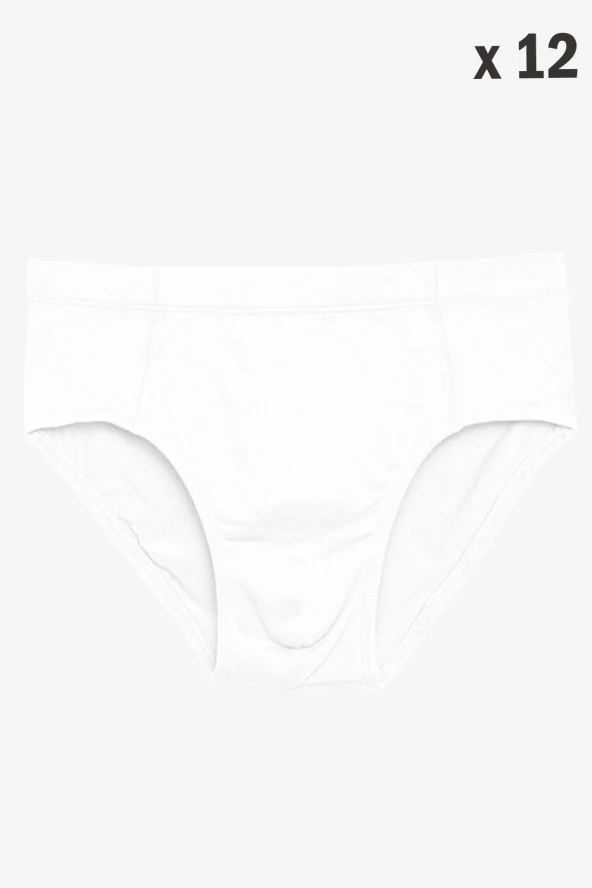 Erkek Çocuk 12 Li Paket Beyaz Kom Slip Külot Beyaz - 2