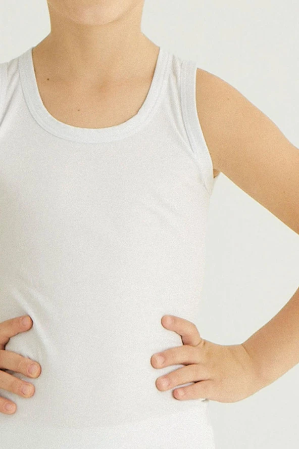 Erkek Çocuk Penye Beyaz Atlet Pamuk 6 Lı - 2