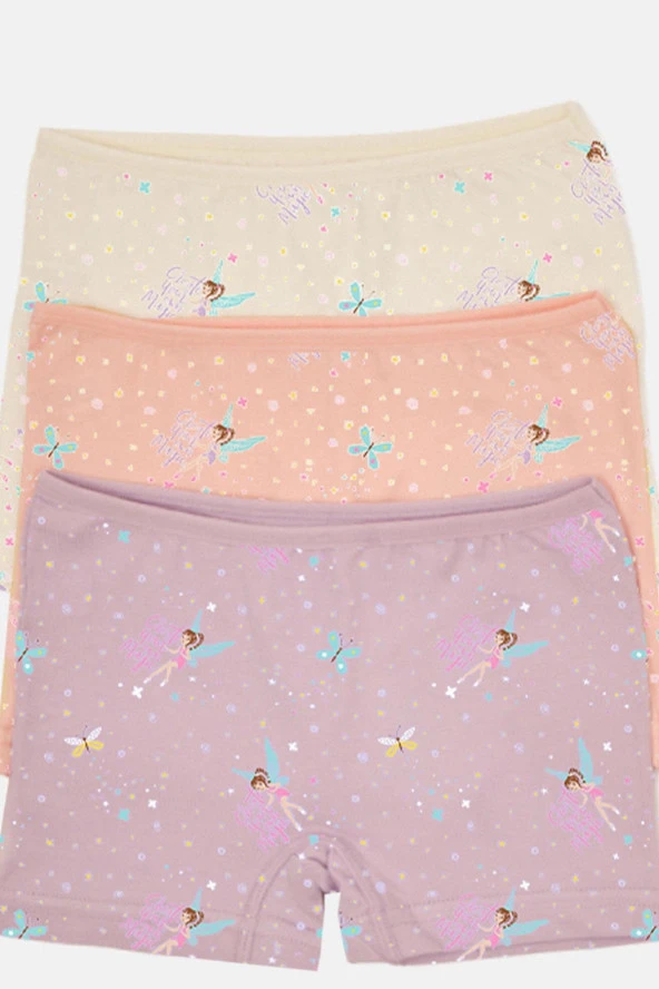 Kız Çocuk Renkli Likralı Pamuklu Boxer Külot 12 Li - 2