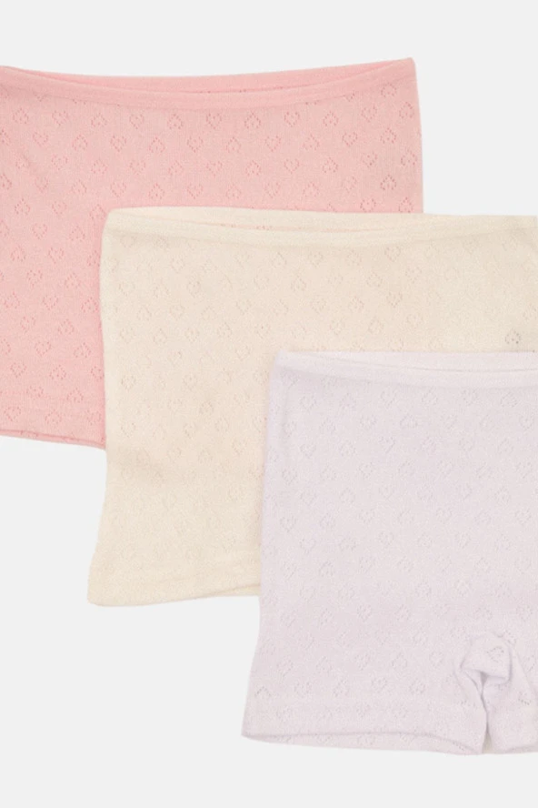 Kız Çocuk Renkli Likralı Pamuklu Boxer Külot 12 Li - 2