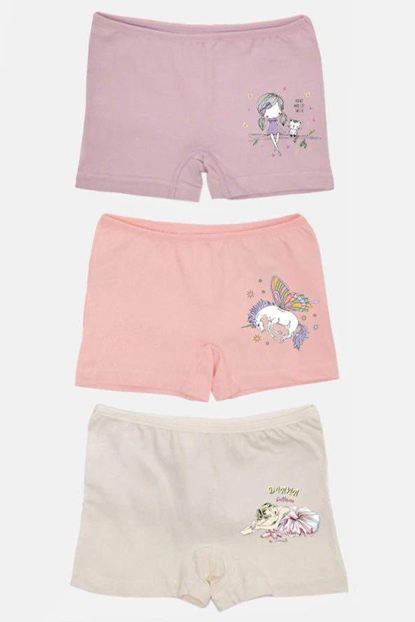 Kız Çocuk Külot Baskılı 12 Li Paket Karışık Renk - 2