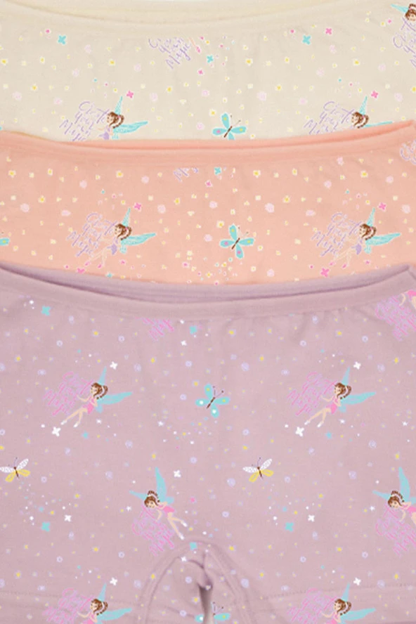 Kız Çocuk Renkli Likralı Pamuklu Boxer Külot 12 Li - 3