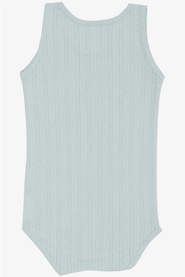 Erkek Bebek Çıtçıtlı Atlet Zıbın Body Çizgili Jakarlı Açık Mavi (9 Ay-3 Yaş)
