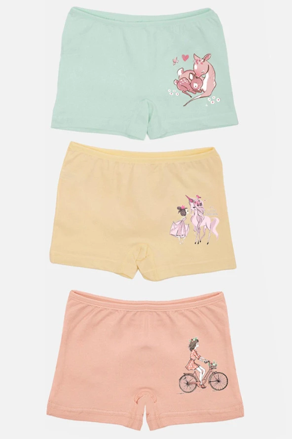 Kız Çocuk Külot Baskılı 12 Li Paket Karışık Renk - 3