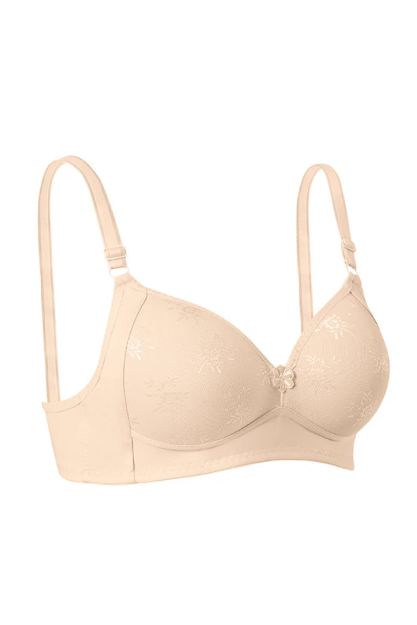 Ebru Silikonlu Toparlayıcı Dantelli Sütyen Bej