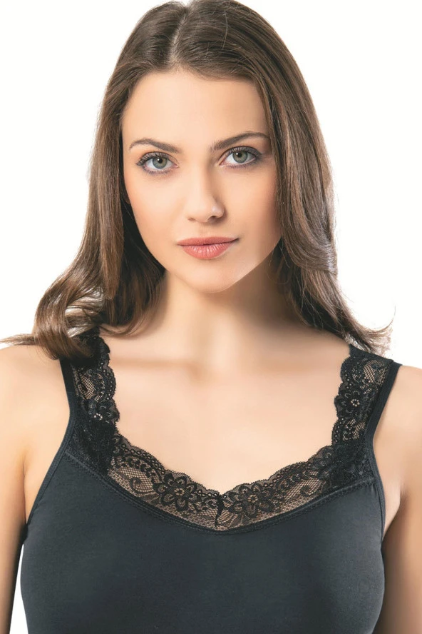 Kadın Likralı Güpürlü Atlet - 3