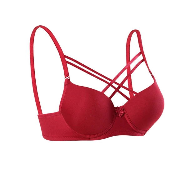 Destekli Dolgulu Dekolteli Bralet Sütyen Bordo