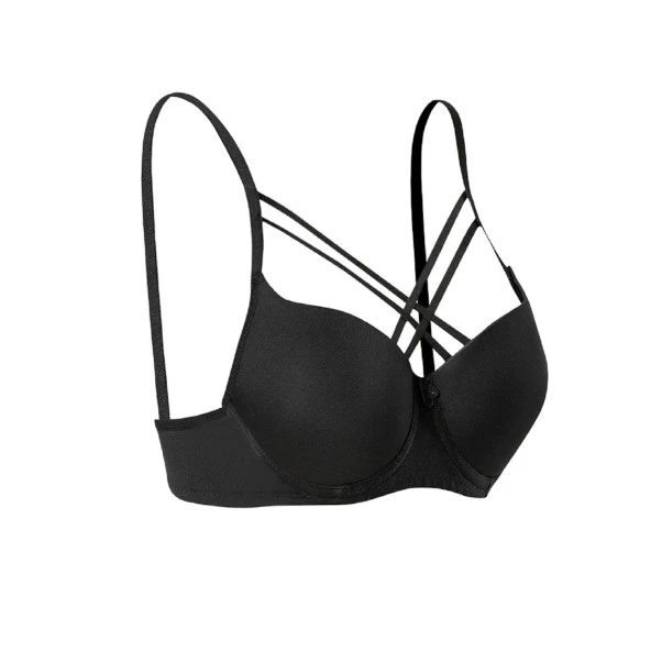Destekli Dolgulu Dekolteli Bralet Sütyen Siyah
