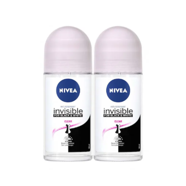 Nivea Invisible Black & Whıte Clear Kadın Roll-On Deodorant 2 x 50 ML