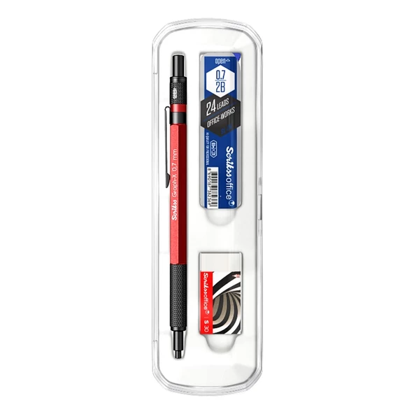 Scrikss Graph-X Versatil Uçlu Kalem Uç+Silgi 3 lü Okul Seti Kristal Kutu 0.7 - 10