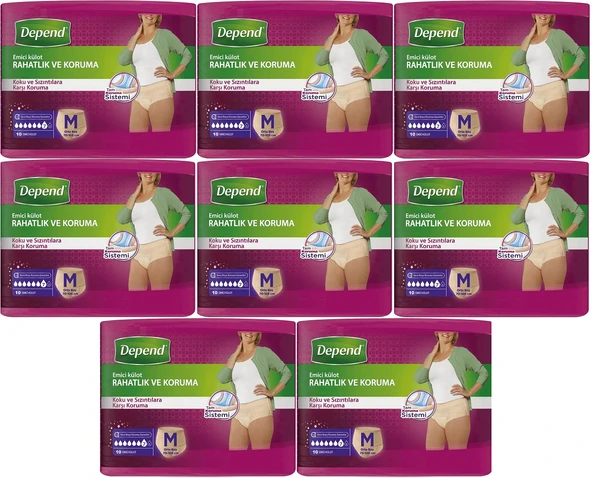 Depend Emici Külot Hasta Bezi Medium - Orta Kadın 80 Adet (8PK*10)