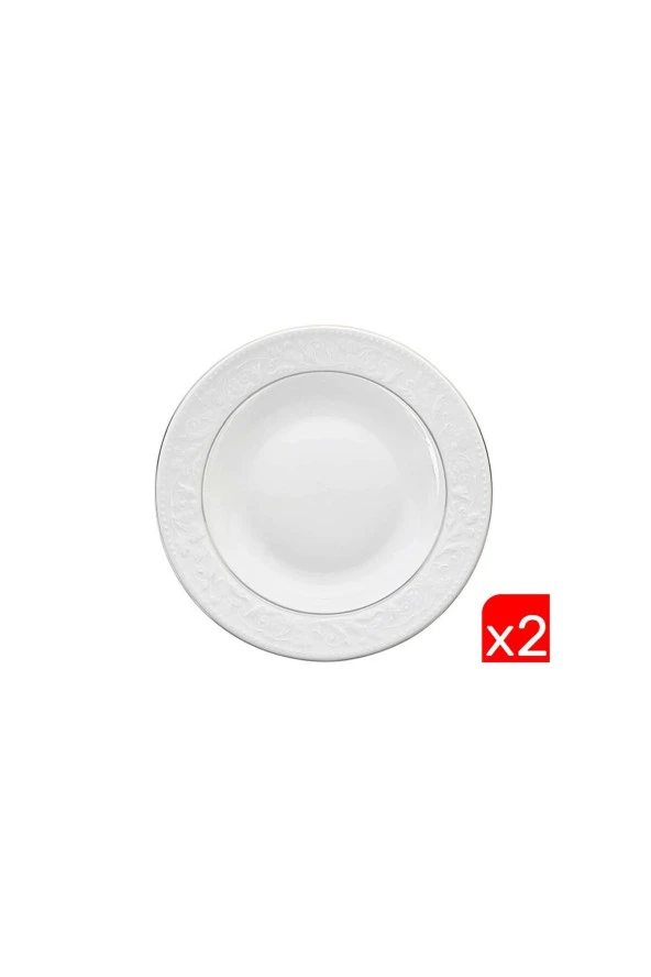 Porland Hazan Platin Yaldız Çukur Tabak 22cm 2 li 04POR031144