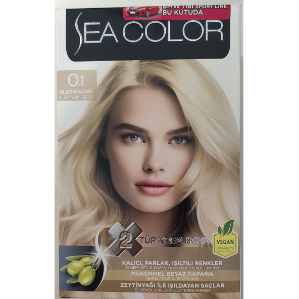 SEA COLOR  2 Lİ TÜP KREM SAÇ BOYASI  0/1 PLATİN SARISI