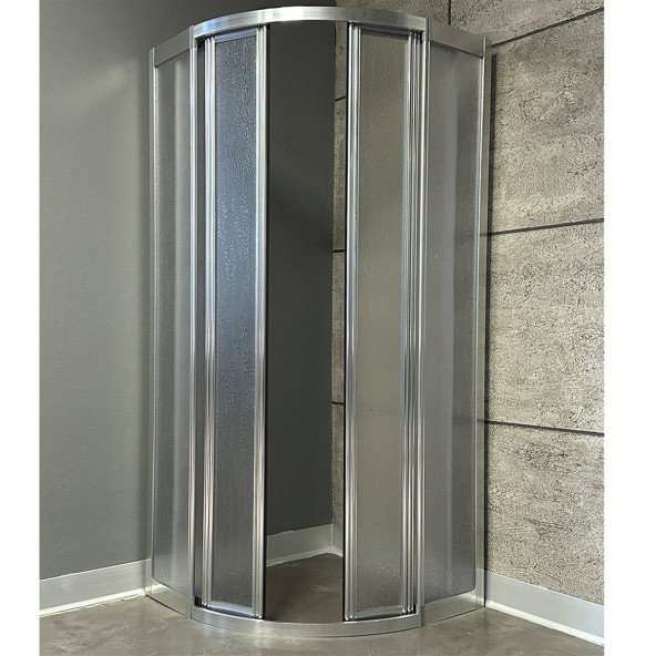 80x80 Oval Teknesiz Duşakabin Mika Plastik Camlı - 2