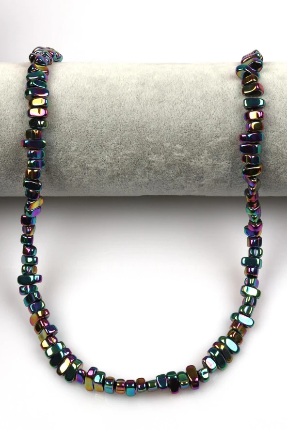 Renkli Hematit Dizi 4 x 8 mm Kırık Model Kesim - Resim 2