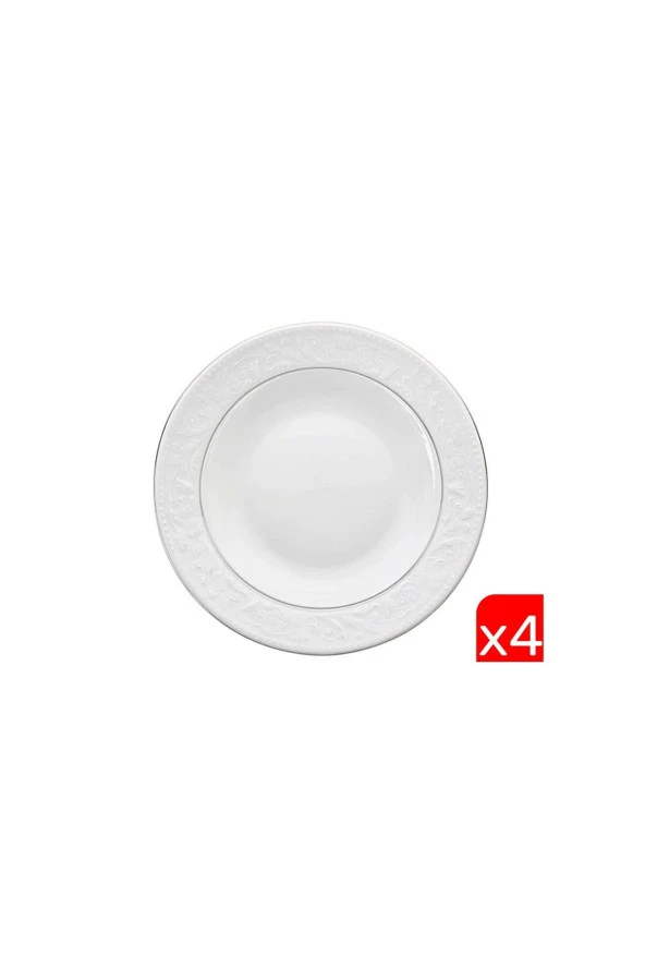 Porland Hazan Platin Yaldız Çukur Tabak 22cm 4 lü 04POR031144