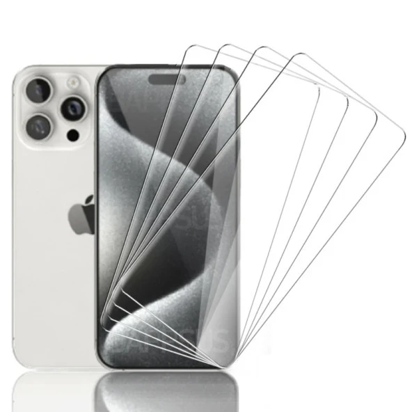 Tonex İphone 15 Pro Max Uyumlu 2 Adet Temperli cam 9H sertlik 2.5D Ekran koruyucu