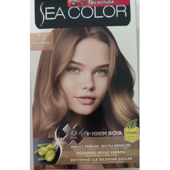 SEA COLOR  2 Lİ TÜP KREM SAÇ BOYASI 7/3  FINDIK KABUĞU ürün görseli 1