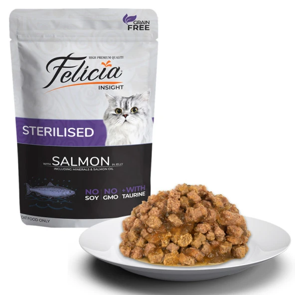 Felicia Tahılsız Somonlu Kısır Yaş Mama 85 Gr - Resim 2