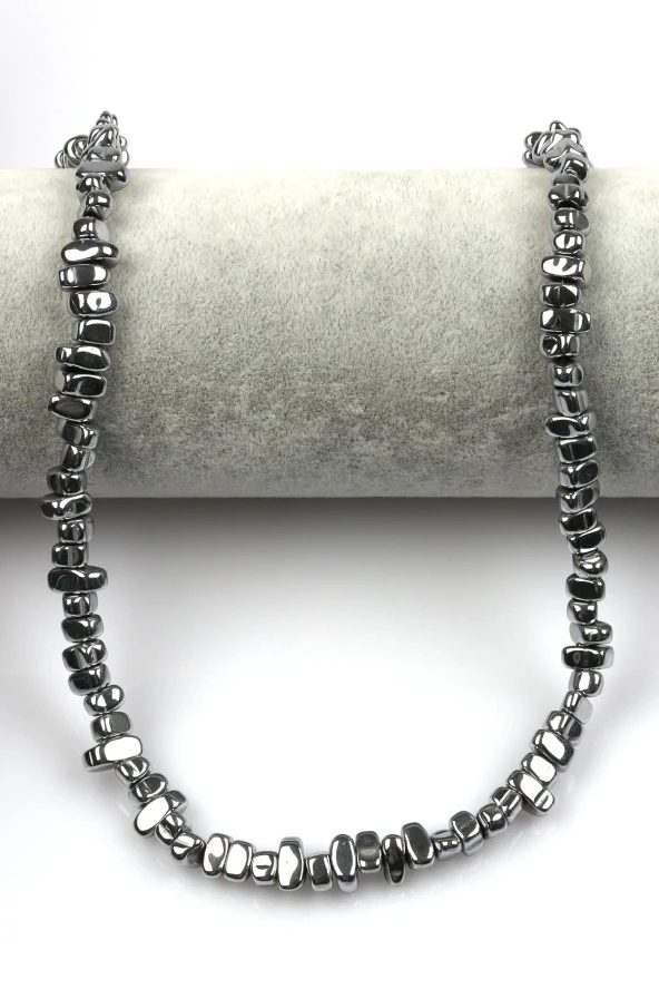 Gümüş Gri Renkli Hematit Dizi 4 x 8 mm Kırık Model Kesim - Resim 2