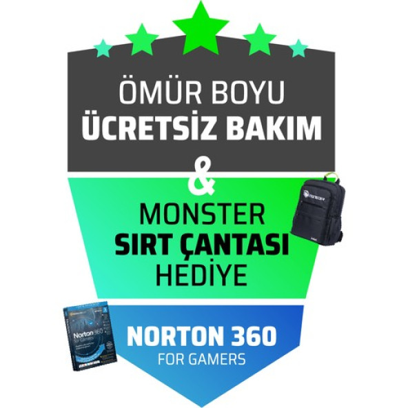 Monster Abra A5 V20.4.3 i5-12450H 16 GB 500 GB SSD 6 GB RTX 4050 15.6" W11H FHD Dizüstü Bilgisayar - 2