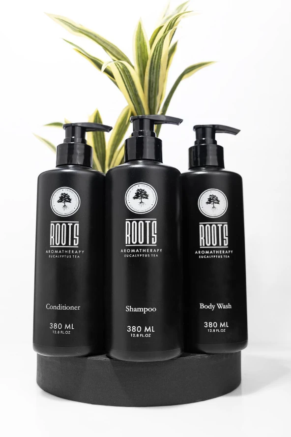 Roots Aromatherapy Shampoo 380 ml + Conditioner 380 ml + Body Wash 380 ml