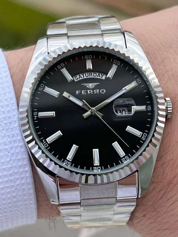 Ferro Çelik Kordon İç Fonksiyonları Aktif Chronograph 30 Mt Su Geçirmez Erkek Kol Saat EF11211-A2 - 2