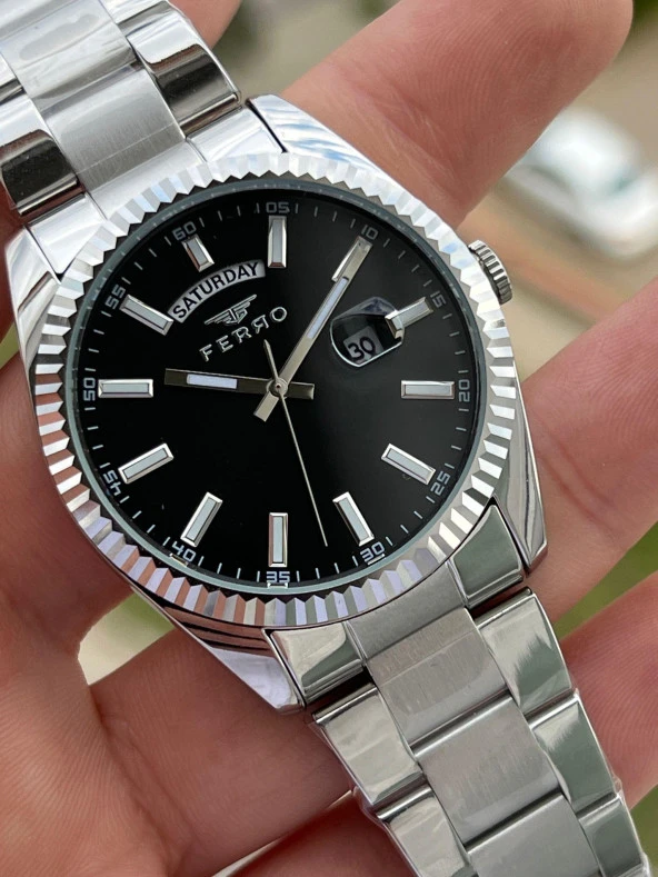 Ferro Çelik Kordon İç Fonksiyonları Aktif Chronograph 30 Mt Su Geçirmez Erkek Kol Saat EF11211-A2 - 3