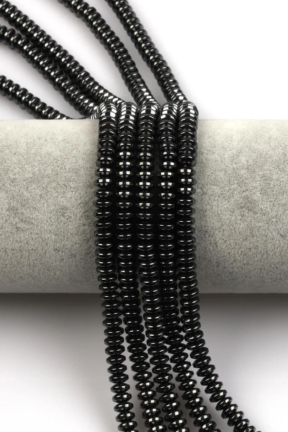 Hematit Dizi 3 x 6 mm Rondel Kesim ürün görseli