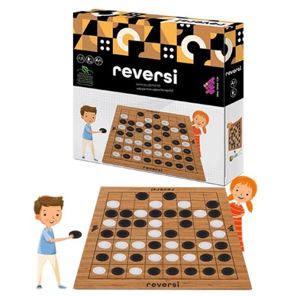 REVERSİ Ahşap Zeka ve Akıl Oyunu 5+ Yaş 2 Oyuncu