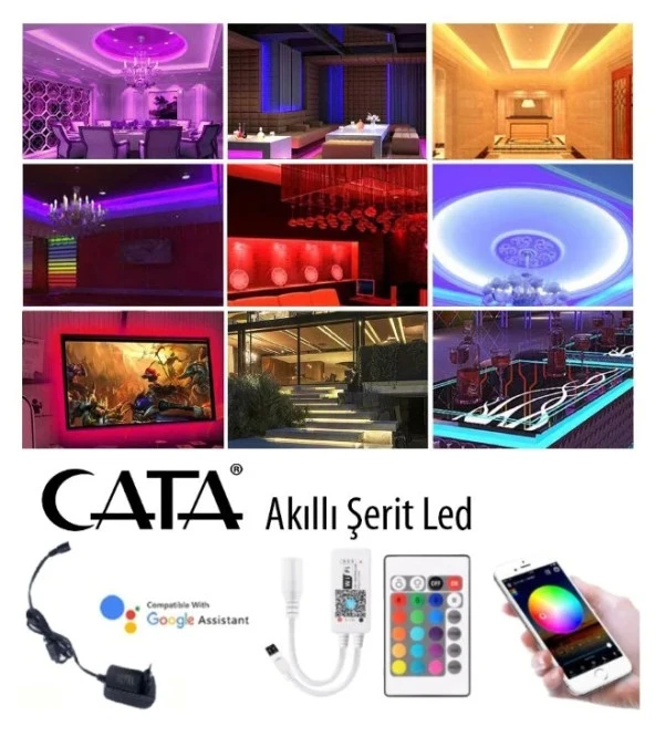 AKILLI RGB ŞERİT LED SETİ (5mt RGB LED + TRAFO + RGB KUMANDA)