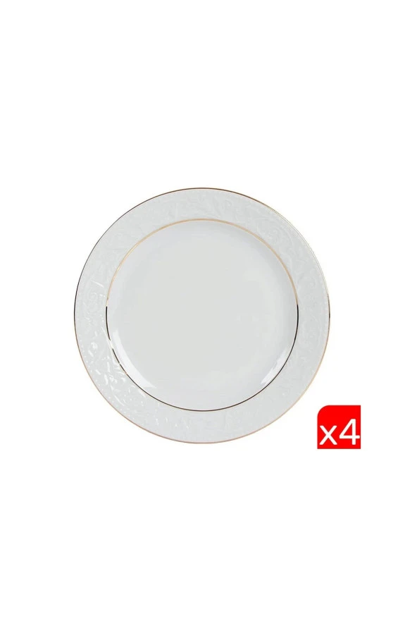 Porland Hazan Altın Yaldız Düz Tabak 20cm 4 lü 04POR031036