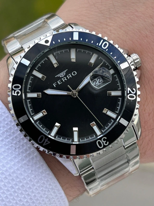 Ferro Çelik Kordon İç Fonksiyonları Aktif Chronograph 30 Mt Su Geçirmez Erkek Kol Saat EFT11238-A2 ürün görseli