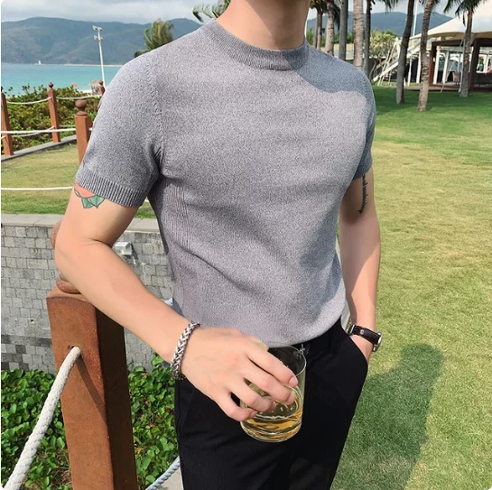 Bisiklet Yaka Triko T-Shirt - 4