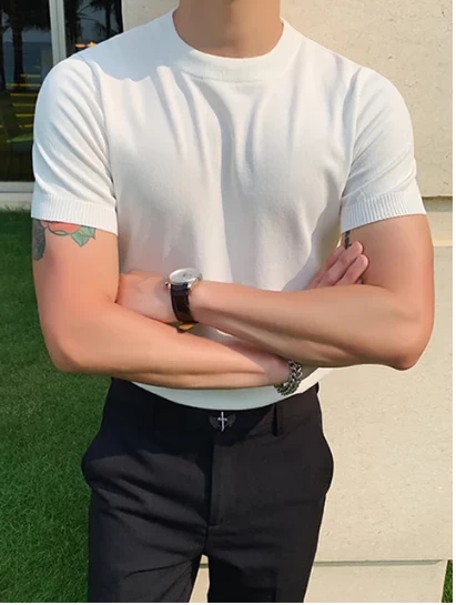 Bisiklet Yaka Triko T-Shirt - 5