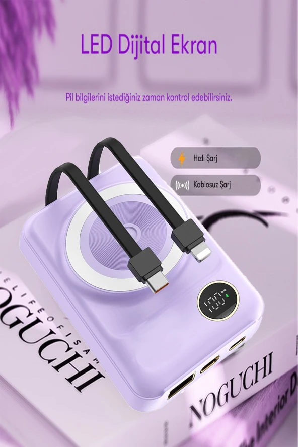 Qpen PD28 10.000 mAh 22.5W Kablosuz PD Hızlı Şarj Powerbank - Resim 3