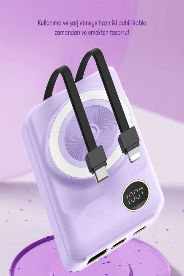 Qpen PD28 10.000 mAh 22.5W Kablosuz PD Hızlı Şarj Powerbank - Resim 5