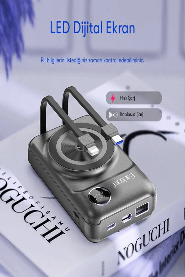 Qpen PD28 10.000 mAh 22.5W Kablosuz PD Hızlı Şarj Powerbank - Resim 8