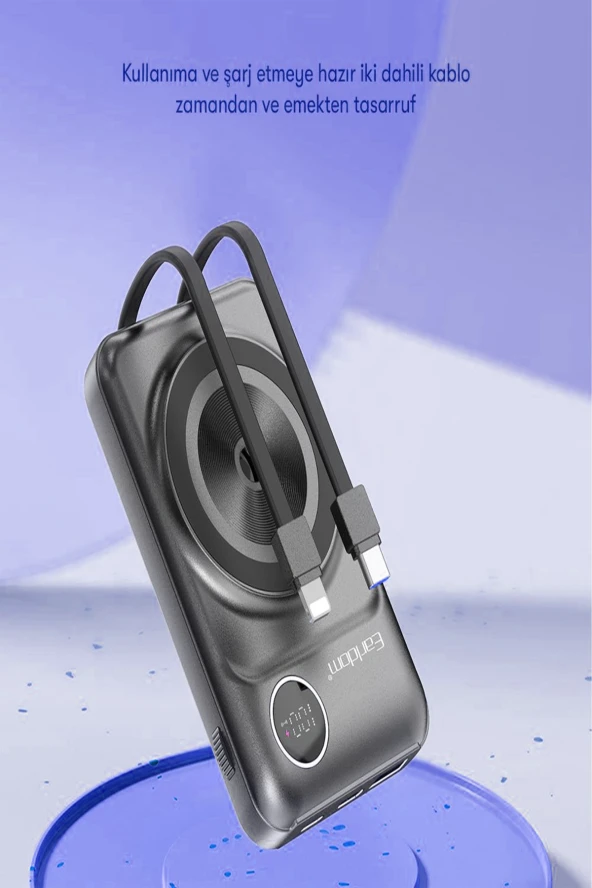 Qpen PD28 10.000 mAh 22.5W Kablosuz PD Hızlı Şarj Powerbank - Resim 9