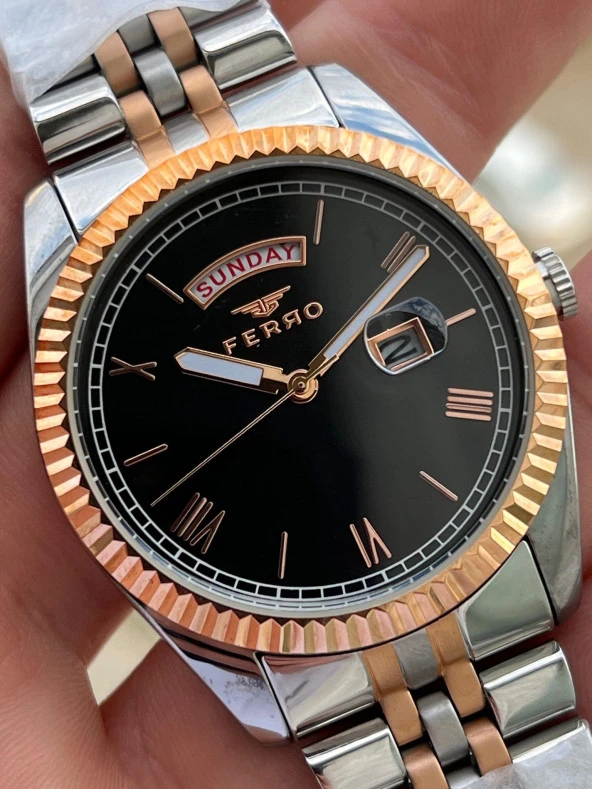 Ferro Çelik Kordon İç Fonksiyonları Aktif Chronograph 30 Mt Su Geçirmez Erkek Kol Saat EFM11130-E2 - Resim 3