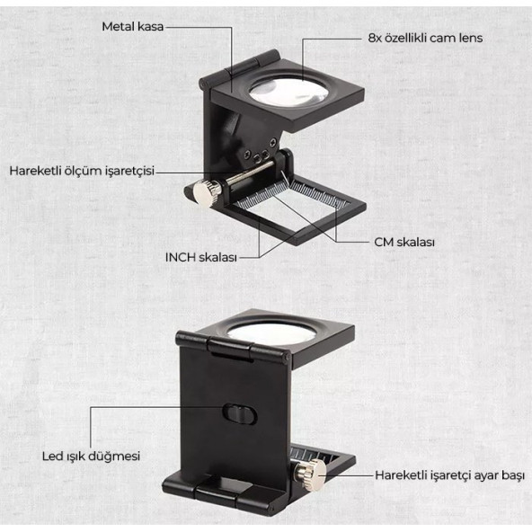 Loyka 9005A Mini Metal Büyüteç - Resim 3