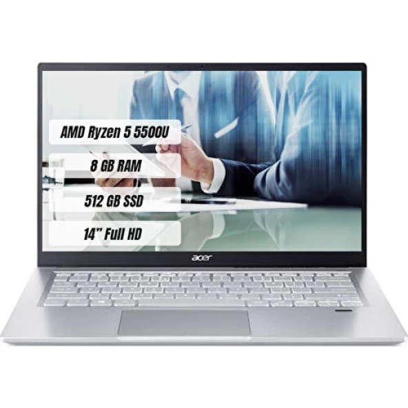 Acer Swift 3 SF314-43 AMD Ryzen 5 5500U 8GB 512GB SSD FreeDos 14 Taşınabilir Bilgisayar NX.AB1EY.002